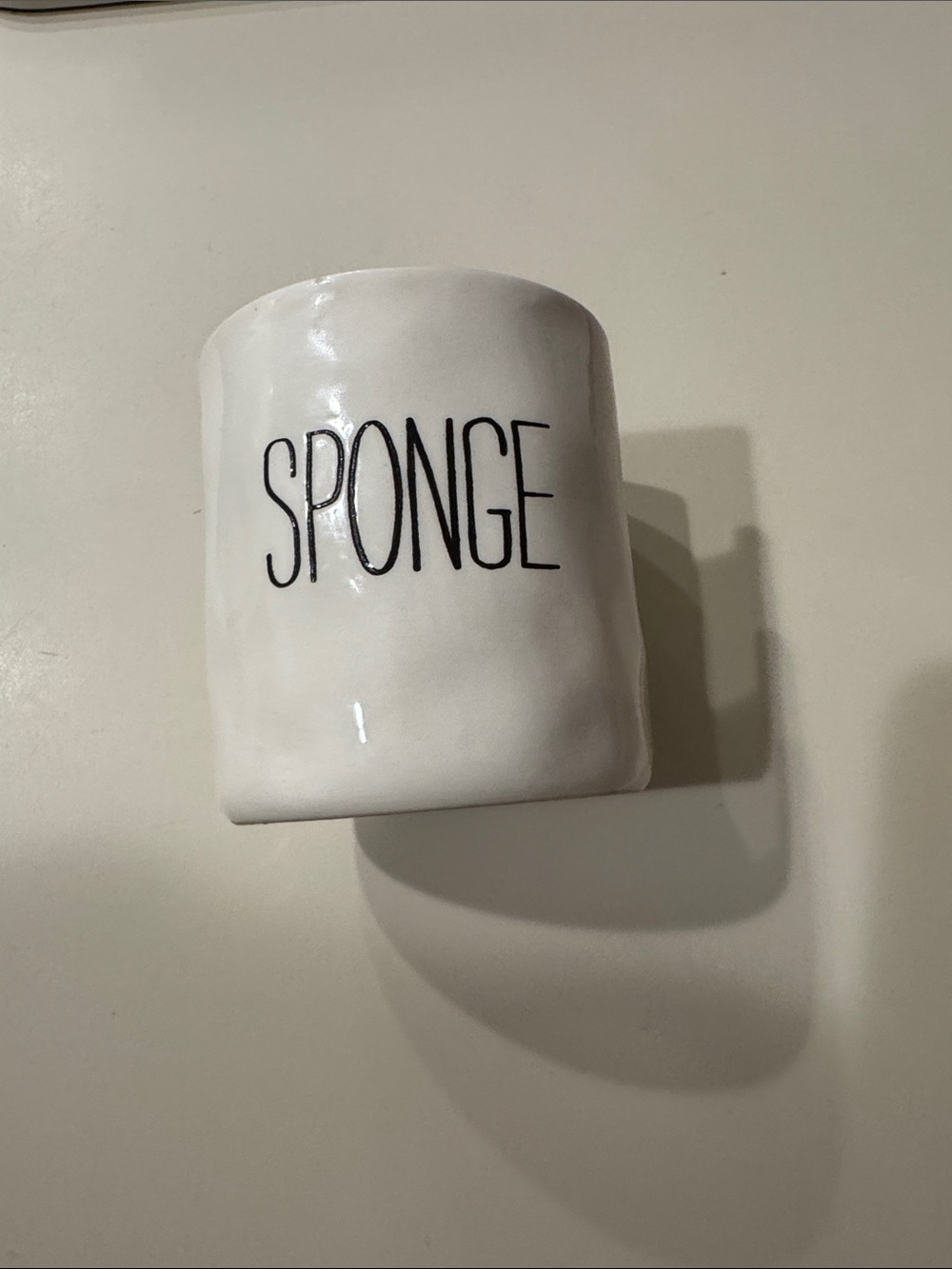 Mud Pie Ceramic Sponge Holder Cup in White